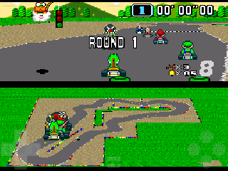 Screenshot Thumbnail / Media File 1 for Super Mario Kart (USA) [Hack by sYs85 v20090206] (Custom Tracks+New AI)